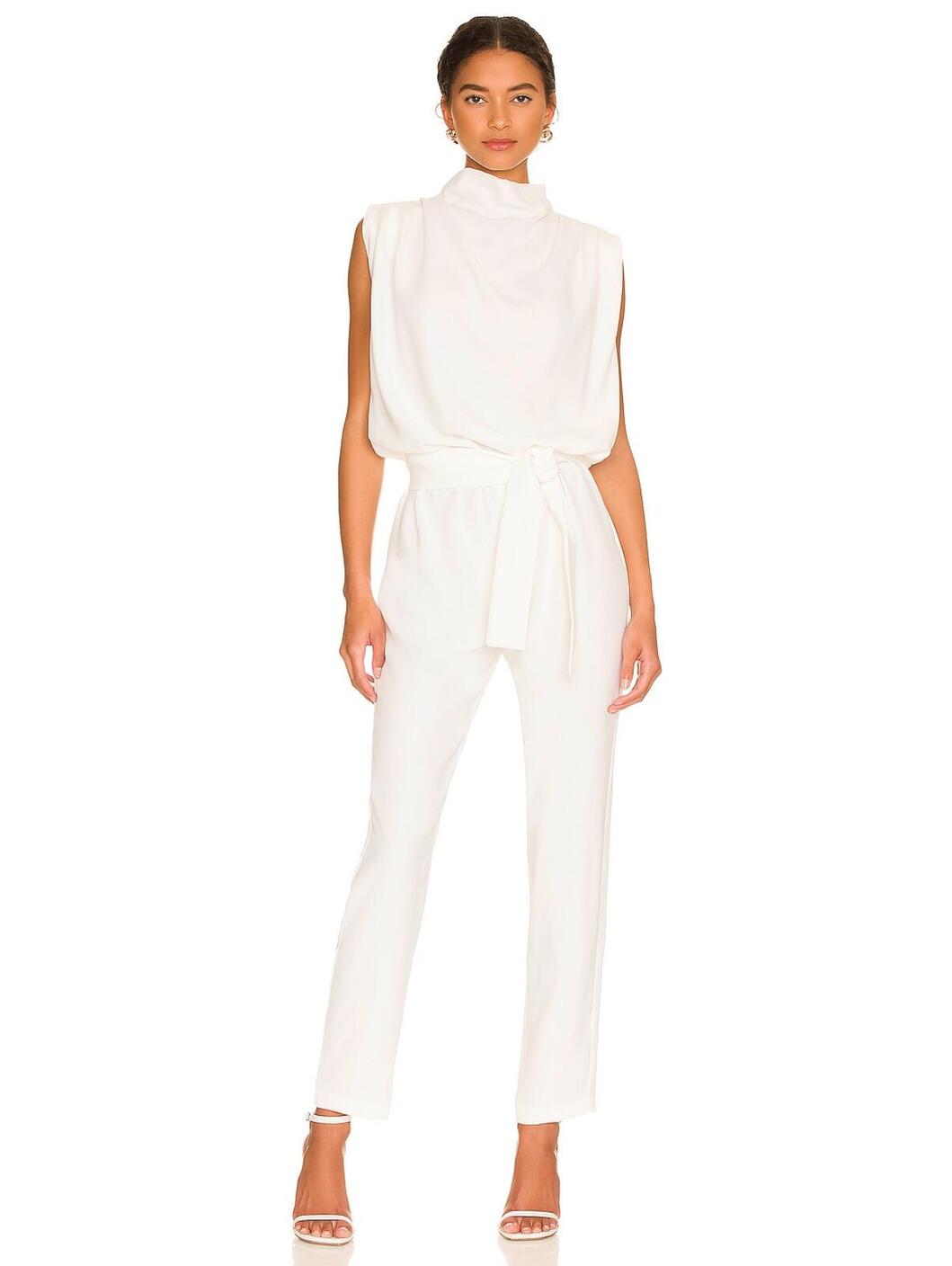Amanda Uprichard Fabienne X Revolve Jumpsuit In Ivory